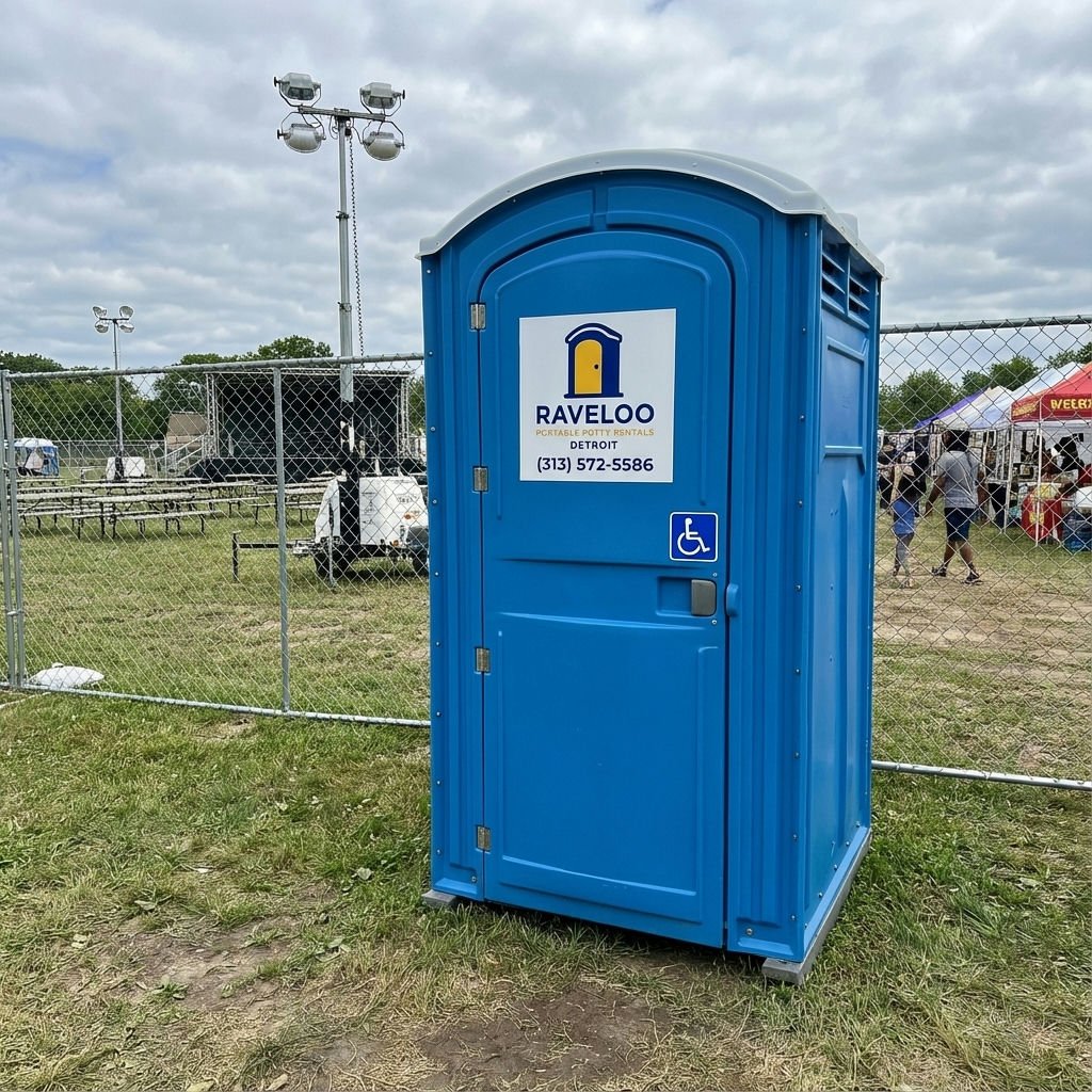 ADA compliant porta potty in Midtown Detroit